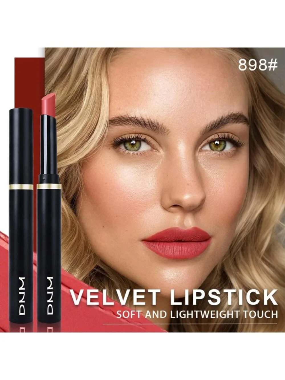 Women's 898# Crimson Red Long Lasting Waterproof Velvet Matte Stick Lipstick